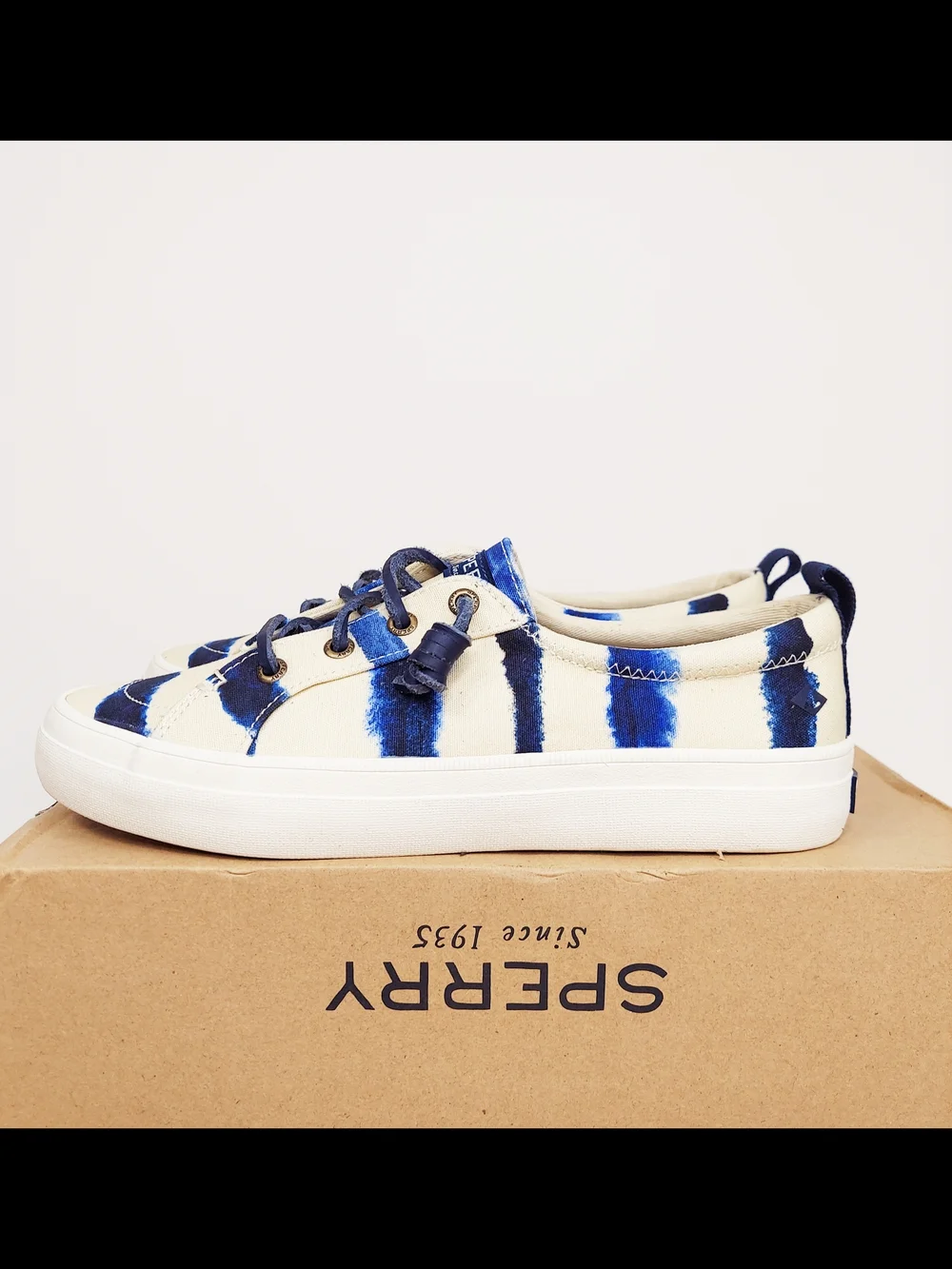 Sperry Tie Dye Canvas Sneakers Women's Size 6 NWT Preppy Y2K Retro Boat Shoes - Picture 1 of 11